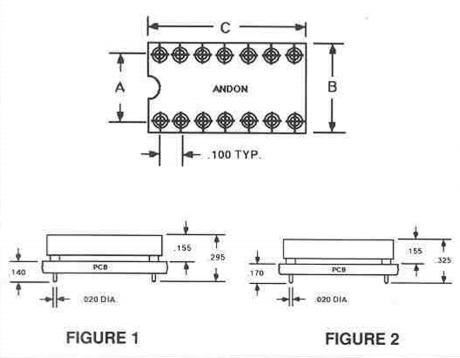 ANDON 200℃封閉框架ICDIP插座，不帶支架